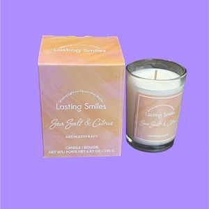 LASTING SMILES Soy Candle - Sea Salt and Citrus 6.87 oz NIB MSRP $45